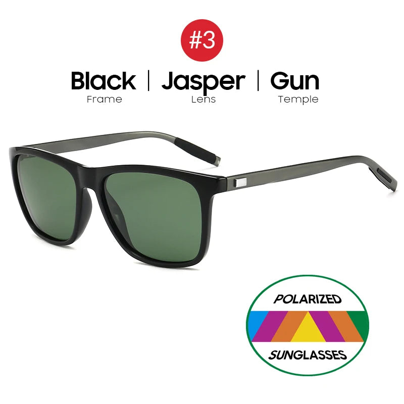 VIVIBEE Luxury Square Polarized Sunglasses Men Driving Blue Mirror Lens Classic Unisex Sun Glasses 2026 Trends Women Shades