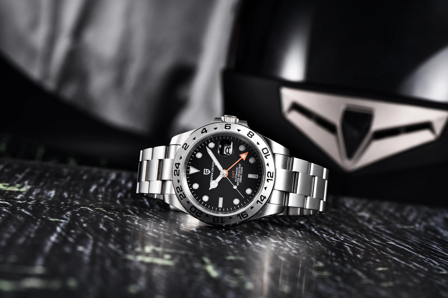Pagani Design PD1682 Men’s GMT Watch 42mm Automatic Mechanical DG5833 Sapphire Crystal Stainless Steel Waterproof Black Vintage