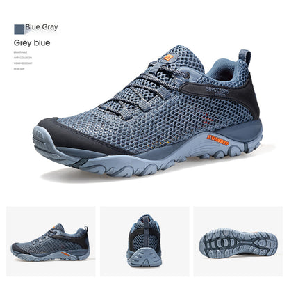HUMTTO New Summer Hiking Sneakers for Men Breathable Outdoor Trekking Sport Shoes Climbing Hunting Walking Shoes for Men
