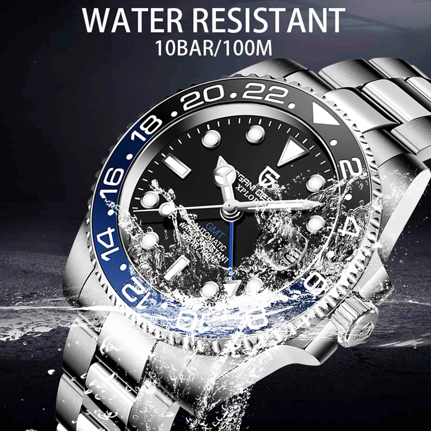 2025 New PAGANI DESIGN Luxurys Men Mechanical Watches Stainless Steel GMT Watch Top Brand Sapphire Glass Men for Watch PD-1662