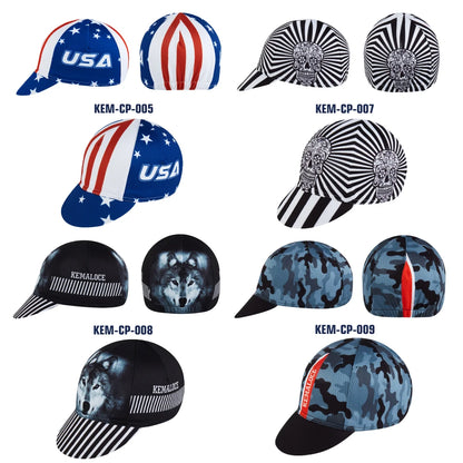 KEMALOCE Men Cycling Cap Anti-UV Summer Elastic Quick Dry Bike Cap 2023 White/Black/Blue Mesh Outdoor Breathable Cycling Hat