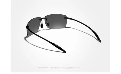 KINGSEVEN Brand Polarized Sunglasses Men Fashion Rimless Lens Driving Square Sun Glasses Male Women TR90 Goggle Zonnebril