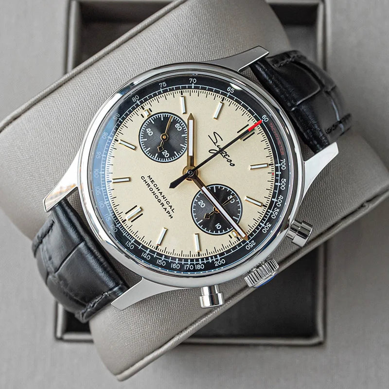 40mm Men Army Watch 1963 Pilot Mechanical Sugess Panda Wristwatch Sapphire Air Force Watches Chronograph Official ST1901Movement