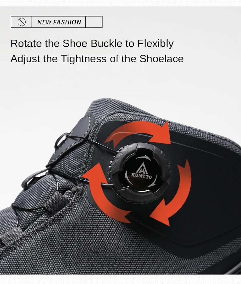HUMTTO Waterproof Hiking Shoes Mountain Trekking Boots Black Camping Sneakers for Men Safety Climbing Sport Tactical Mens Shoes