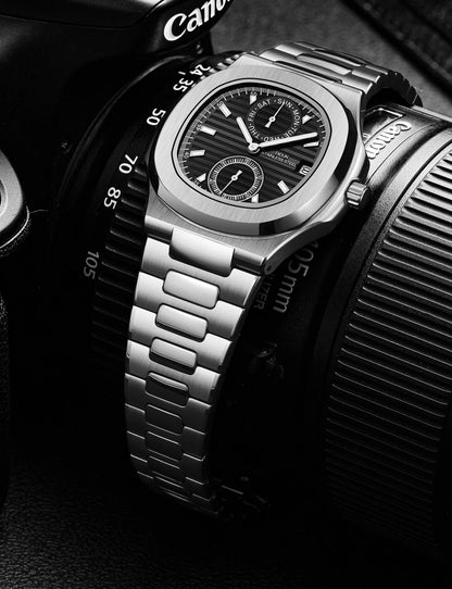 Men Watches TOP Luxury Brand Chronograph Sports Clock Men Quartz Stainless Steel Watch Male Business Wristwatch Waterproof