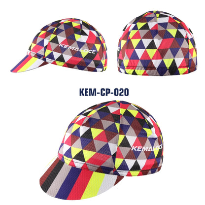 KEMALOCE Men Cycling Cap Anti-UV Summer Elastic Quick Dry Bike Cap 2023 White/Black/Blue Mesh Outdoor Breathable Cycling Hat
