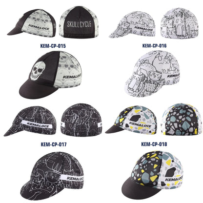 KEMALOCE Men Cycling Cap Anti-UV Summer Elastic Quick Dry Bike Cap 2023 White/Black/Blue Mesh Outdoor Breathable Cycling Hat