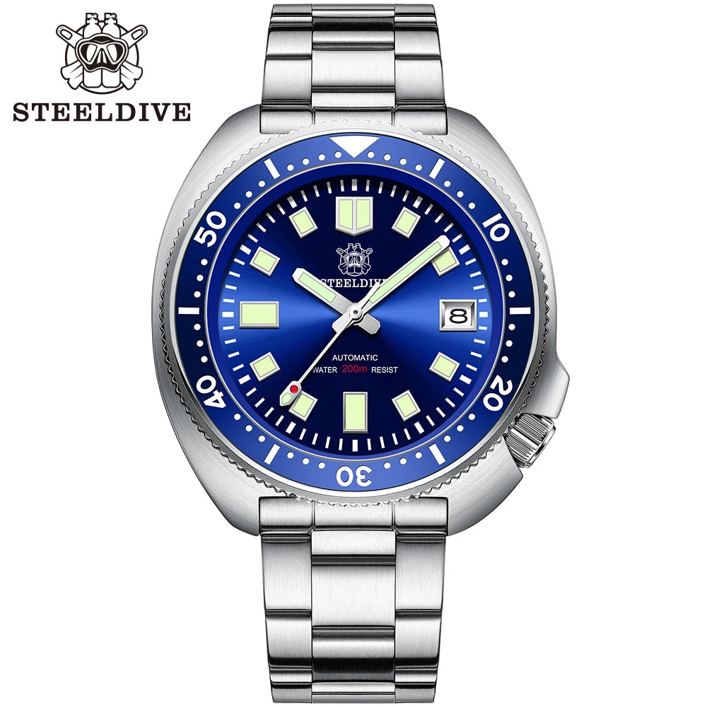 SD1970 New Arrival STEELDIVE Brand 20ATM Water Resistant Ceramic Bezel Insert Sapphire Glass NH35 Automatic Watch 6105 Turtle