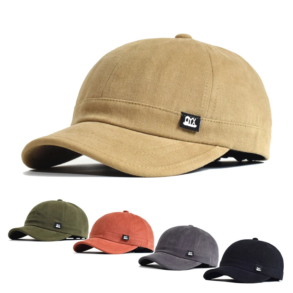 Casquette de baseball vintage à visière courte, en coton, pour homme et femme, casquette « dad hat » souple, ajustable, style « trucker », à profil bas
