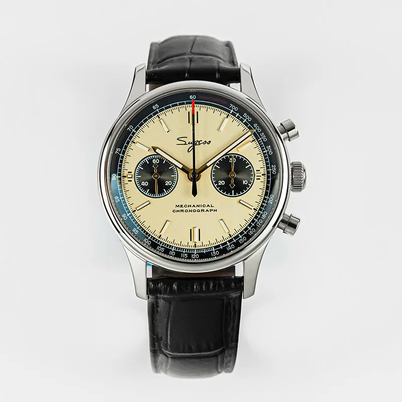 40mm Men Army Watch 1963 Pilot Mechanical Sugess Panda Wristwatch Sapphire Air Force Watches Chronograph Official ST1901Movement
