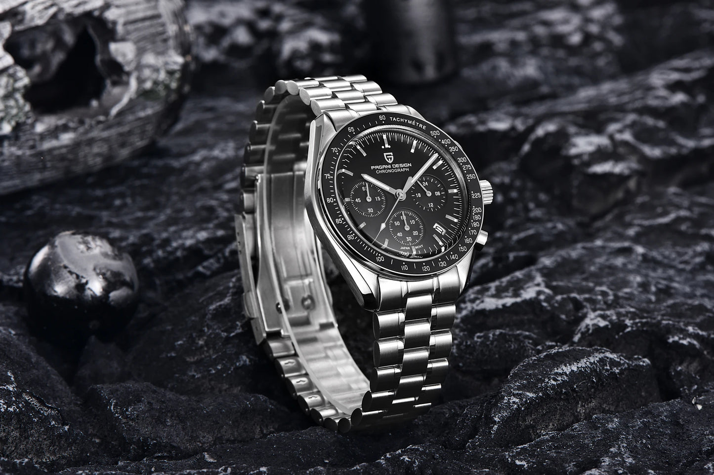 Orologio da uomo PAGANI DESIGN Planetary Series Saturn Light Tan al quarzo, cronografo Speed, vetro zaffiro AR, novità 2026