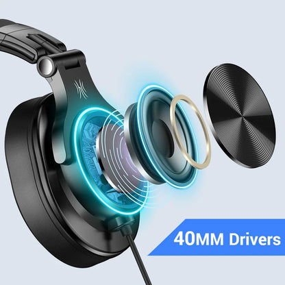 Oneodio – casque gaming de jeu filaire 3.5mm sur l'oreille avec Microphone détachable pour PC, ordinateur, PS4, Xbox ecouteurs avec fil gamer
