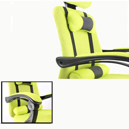 Sedia da gaming per computer e home office in mesh con poggiapiedi, reclinabile per la pausa pranzo, girevole, regolabile in altezza, con poggiatesta BR-10