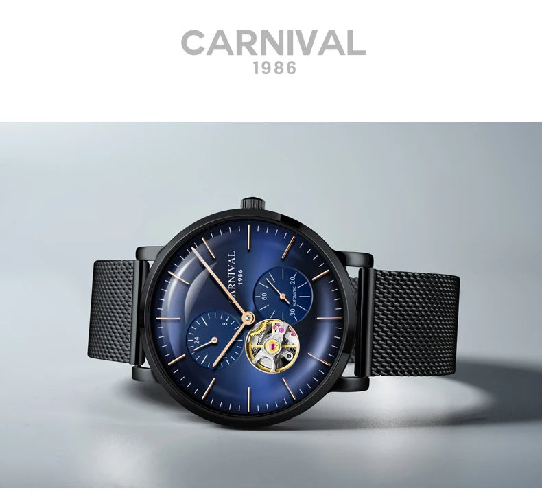 Carnival Men’s Mechanical Watch – Luxury automatic wristwatch with sapphire crystal