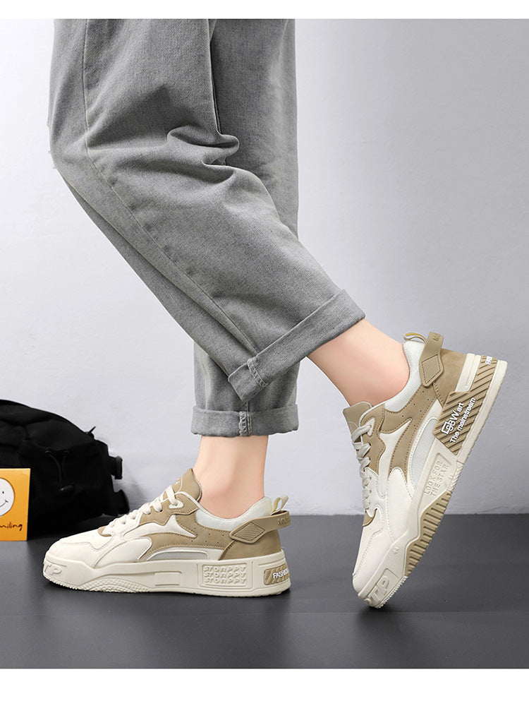 Pantofi sport noi de toamnă pentru bărbați, pantofi confortabili cu platformă pentru bărbați, tendință 2023, pantofi vulcanizați cu șireturi, sneakers casual albi, zapatillas