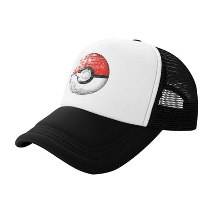 Destroyed Pokemon Pokeball Trucker Cap Men Women Outdoor Hat Trucker Worker Cap Fishing Hat Adjustable Mesh Baseball Caps Summer