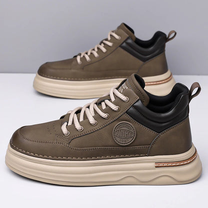 High Quality Men's Casual Leather Thick Bottom Oxford Shoes Fashion Outdoor Flat Top Quality Oxford Shoes Handmade Walking Shoes