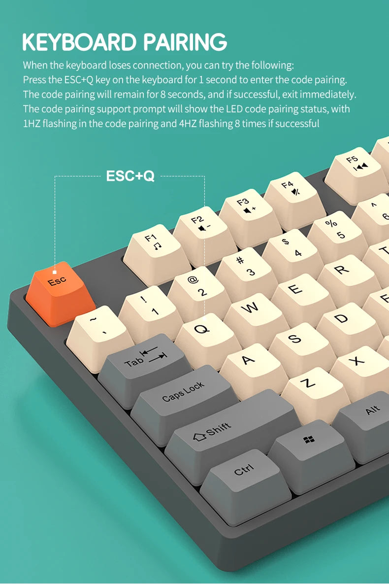 Conjunto Teclado e Rato Sem Fios NexusClick para Gaming e Escritório, Poupança de Energia Inteligente, Tamanho Completo, 104 Teclas, 1600DPI Ajustável, USB para Portátil e PC