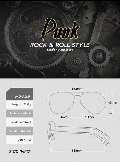 Punk Rock Polarized Sunglasses Color Film Sunglasses Han Edition Mirror Face Fashion Sun Glasses T1001