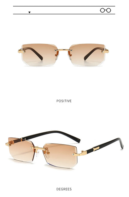 10 Pairs Per Set Wholesale Sunglasses For Women Fashion Rectangle Rimless Outdoor Eyewear Simple Casual Square Sun Glasses