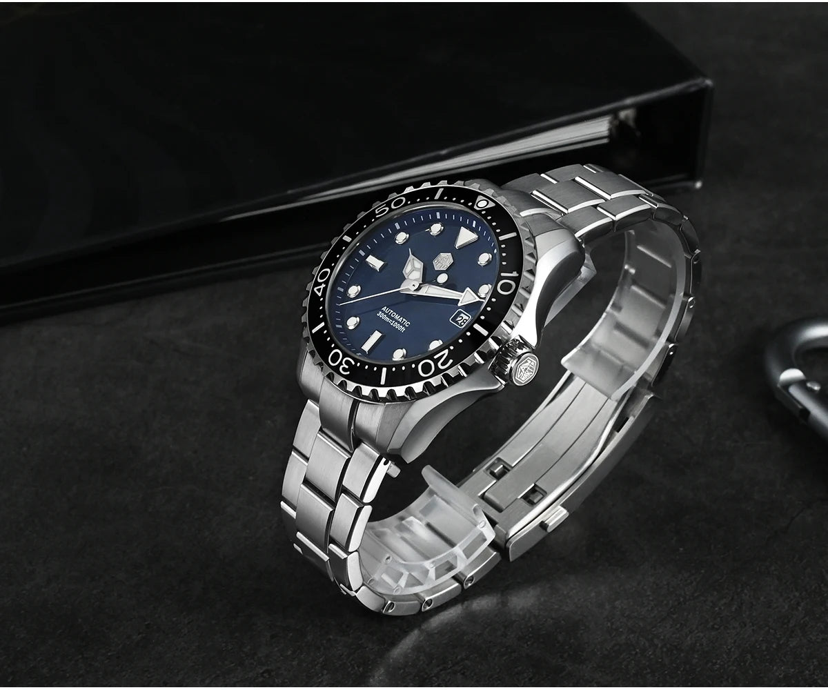 San Martin New 40mm Diver Watch YN55 Enamel Dial Classic Luxury Men Automatic Mechanical Watches Sapphire Waterproof 300m SN0009