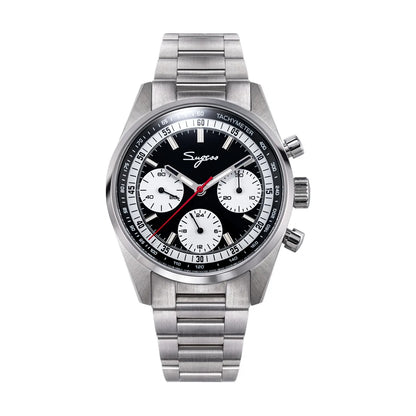 Sugess Mens Watch 38mm Chronograph Mechanical Wristwatches Tianjin Gooseneck Movement Sapphire Crystal Roulette Dial S465 new