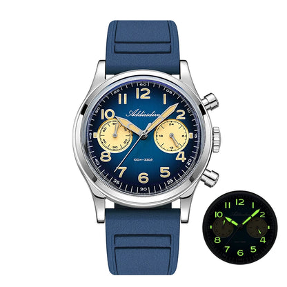 ADDIESDIVE Hot Sale Watch for Men VK64 Chronograph 10Bar Waterproof AD2516 Super Luminous Bubble Mirror Glass Quartz Steel Watch