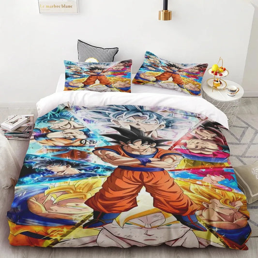 Komplet pościeli Goku Dragon Ball dla nastolatków, poszwa na kołdrę dla dzieci i chłopców, idealny prezent, dekoracja sypialni Queen King