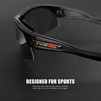 Men's Semi-Rim Polarized Sports Glasses - Matte Durable Frame & HD Coated Lenses for Golf/Fishing/Travel/Daily Use