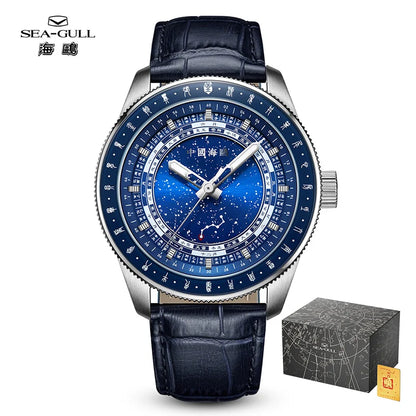 Seagull 24 Solar Terms Men Watch Star Calendar Luxury Watches Creative Big Dipper Automatic Mechanical Wristwatch Reloj New 1078
