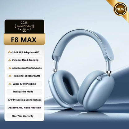 Auriculares inalámbricos Picun F8 Pro ANC con seguimiento de cabeza, audio espacial 3D, ANC -52dB, sonido HIFI, Bluetooth, micrófono HD ENC, baja latencia y APP