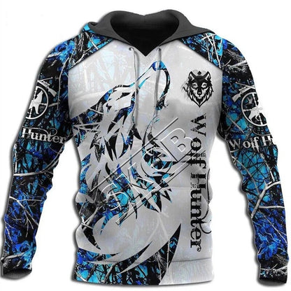 Modna jesenska kapuca z motivom leva in volka, bela tigrska koža, 3D-potisk po celotni površini, moška majica z dolgimi rokavi, unisex pulover, casual jakna