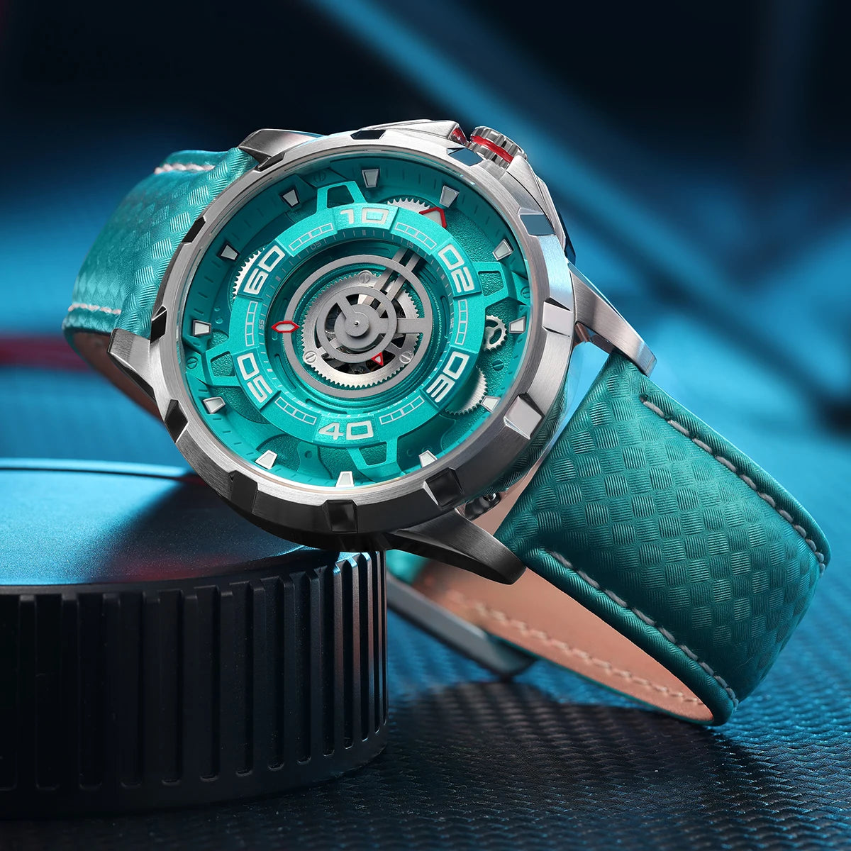 BERNY Automatic Skeleton Watch For Men 3D Dial 5ATM Luminous Sapphire 316L Steel MIYOTA 82S0 Mechanical Top Luxury Men's Watches