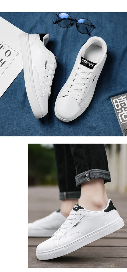 Men's Casual Skateboarding Shoes White Outdoor Leisure Sneakers Breathable Walking Shoes Flat Shoes Chaussure Homme 39-48