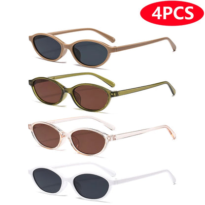 1/4pcs New Casual Elliptical Sunglasses Female Multi Color Frame Glasses Fashion Small Frame Design UV400 Sun Glasses Unisex