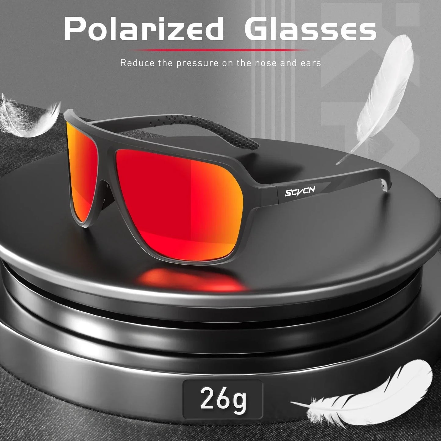 Scvcn Polarized Fishing Sunglasses Outdoor Sport Entertainment Glasses Outdoor Cycling Road Bike UV400 Protective Frame Glasses