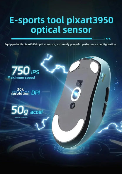 Mouse gaming wireless SCYROX V6 neporos, esports, 40g, 750IPS, cu receptor 8k, răspuns rapid, 3950, calitate superioară, 8KHz