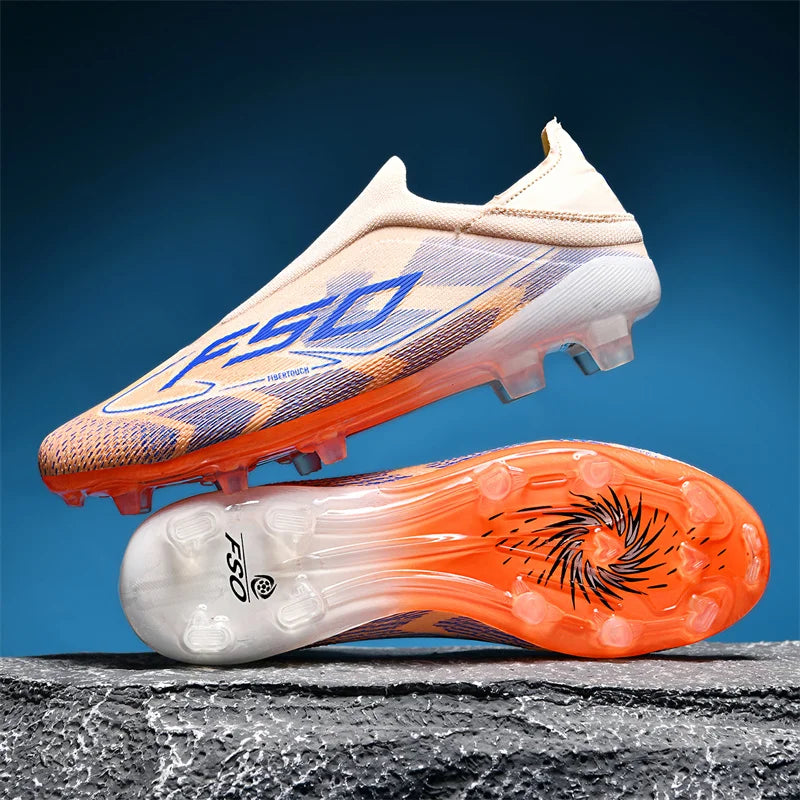 Nouvelles chaussures de football pour hommes, mi-hautes, légères, très vendues, pour l'entraînement sur herbe, antidérapantes, crampons de haute qualité pour l'extérieur.