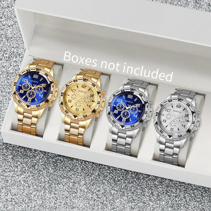 1/4PCS Fashion Business Men Watch Luxury Big Dial Mens Quartz Wristwatches Clock Gift Reloj Hombre（Without Box）