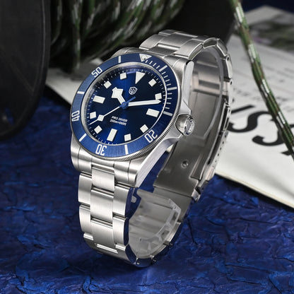 Watchdives WD1969 PRO Men Quartz Watch Sapphire Crystal Luminous Waterproof VH31Sweep Seconds Movement Stainless Steel Watches