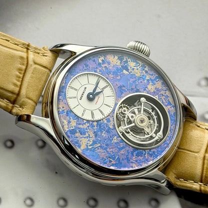 Merkur 100% Tourbillon Watch Men's Natural Stone Dial Sapphire Watch For Men Mechanical Wristwatches Relogio Masculino