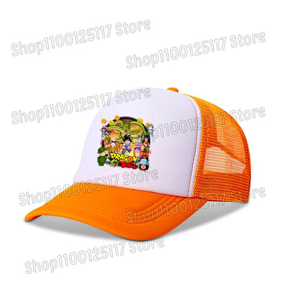 Dragon Ball baseball sapka, anime-nyomtatott sapkák, lélegző, csúcsos sapka, rajzfilm, Goku, nyári sport, snapback, hálós napellenzős sapka, gyermekajándék