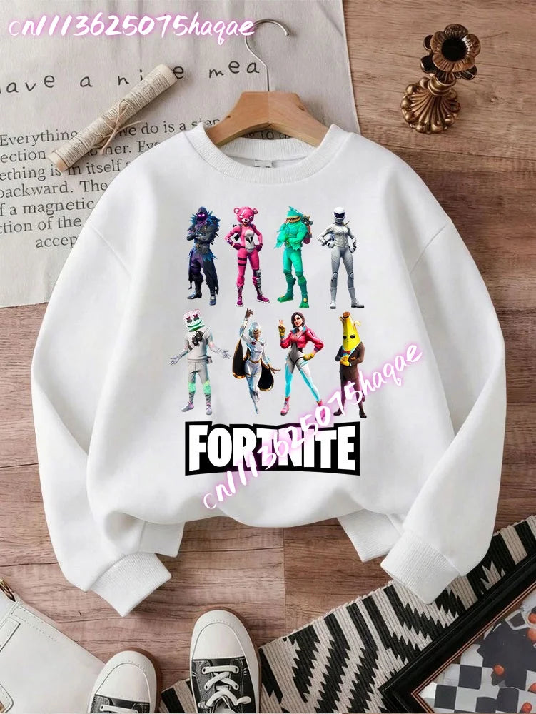 New Fortnites Kids Sweatshirts Cartoon Game Character Printed Hoodie Autumn Casuals Children Tops Winter Baby Boys Clothing