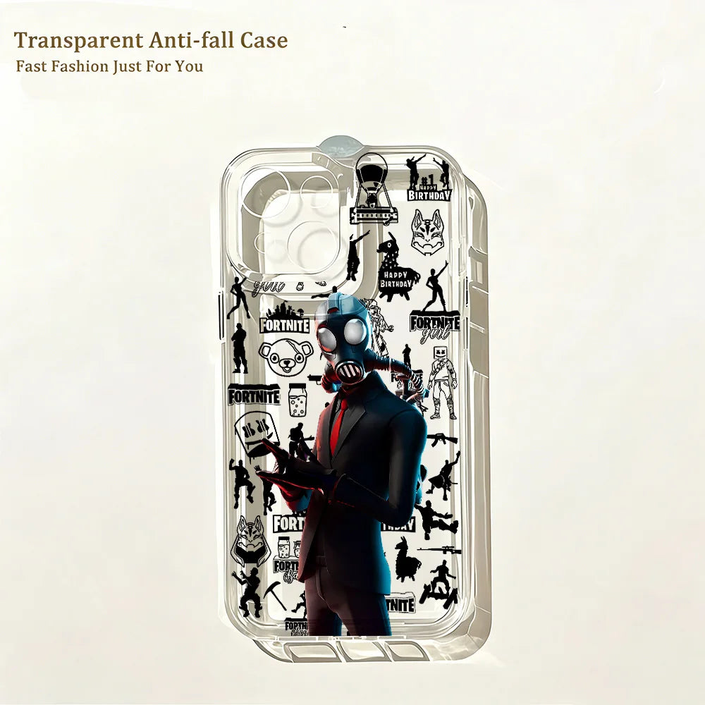 Hot Game F-Fortnites Phone Case for IPhone 17e 17 16 16e 15 14 13 12 11 Mini Pro Max X XR XSMax 7 8 Air Plus Clear Back Cover