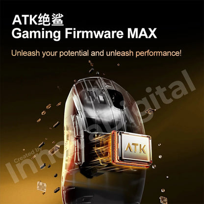 ATK Dragonfly A9 Ultimate belaidė žaidimų pelė A9 Air PAW3950, itin lengva ergonomiška e. sporto FPS žaidėjų pelė CSGO A9 Ultra