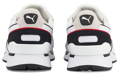 Chaussures de sport basses Puma Space Lab, modèle rétro en mesh et daim, pour un style de vie décontracté, couleur gris, noir et rouge, 383158-01.