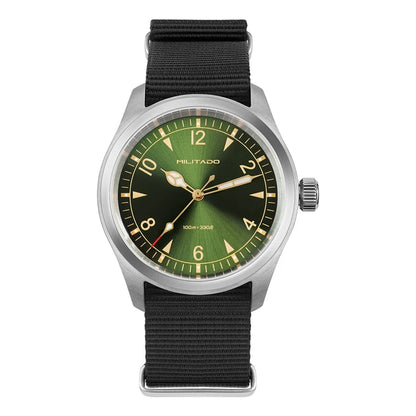 Relógio de Quartzo Vintage Militar Militado ML08 V2 com Movimento VH31, Vidro Duplo de Safira, Luminescência C3 BGW-9, Impermeável, 38mm
