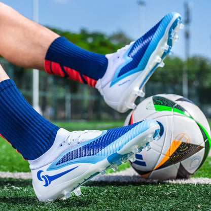 Nouvelles chaussures de football pour hommes, crampons longs antidérapants et respirants pour le sport en extérieur, idéales pour l'entraînement et les matchs, confortables pour adultes