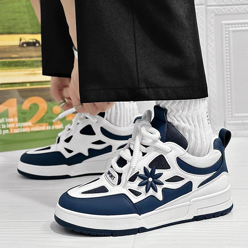 Modne męskie buty streetwear i skateboardowe, luksusowe sneakersy treningowe z oddychającej siateczki, casualowe tenisówki męskie