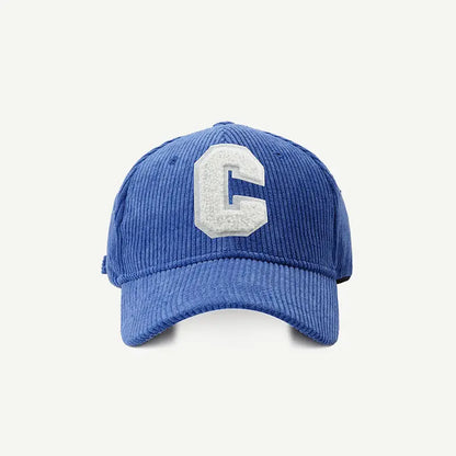 New Corduroy Baseball Cap Ladirs Fashion C Letter Snapback Hat Adjustable Casual Hip Hop Cap Men Outdoor fishing jogging
